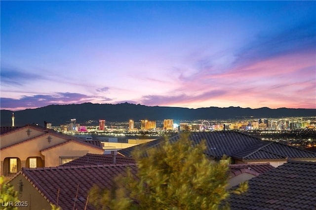 exterior space featuring a mountain view