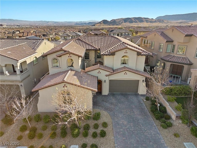 aerial view featuring a mountain view