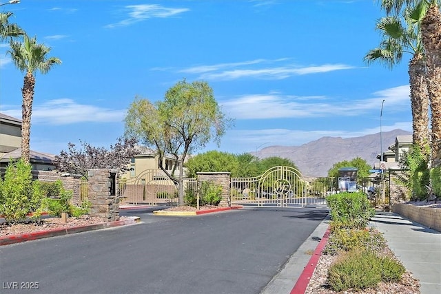 view of road with a mountain view