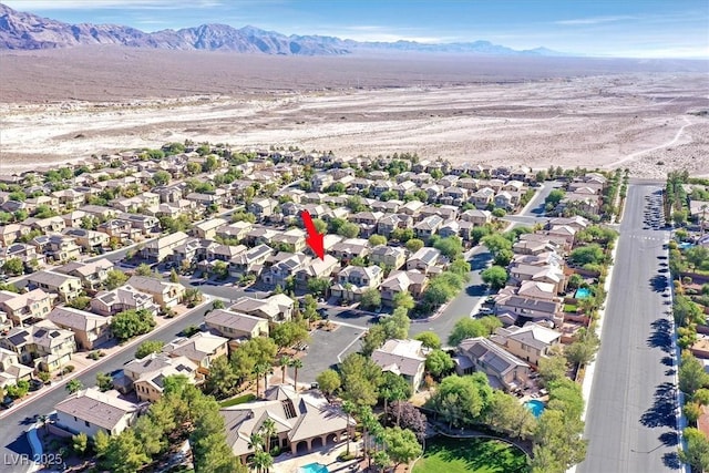 aerial view with a mountain view