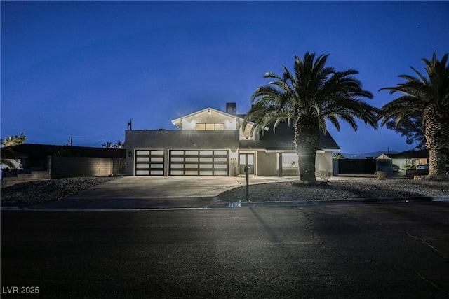 view of front facade with a garage