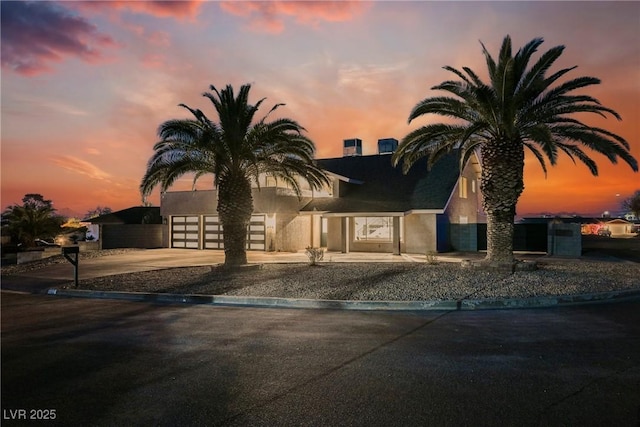 view of front of home featuring a garage