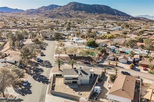 aerial view with a mountain view