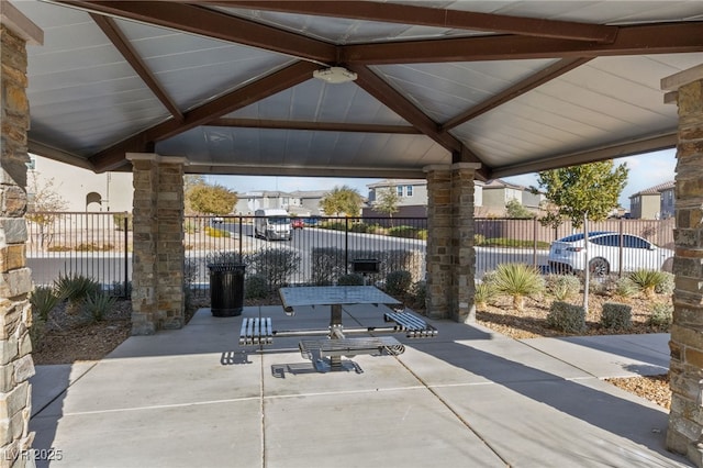 view of patio / terrace with a gazebo