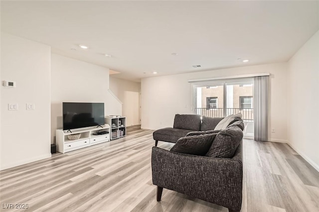 living room featuring light hardwood / wood-style floors