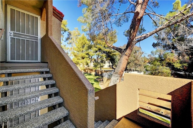 view of stairway