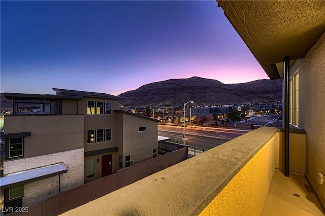 exterior space with a mountain view