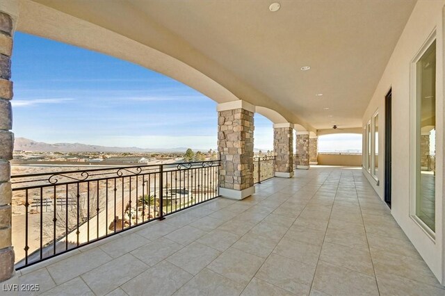 balcony with a mountain view