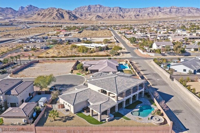 aerial view featuring a mountain view