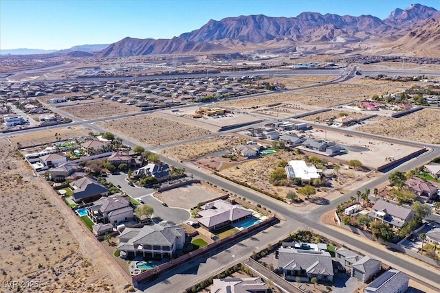 aerial view with a mountain view