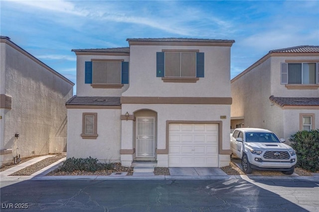 view of front of property featuring a garage