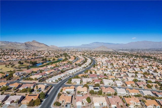 bird's eye view with a mountain view