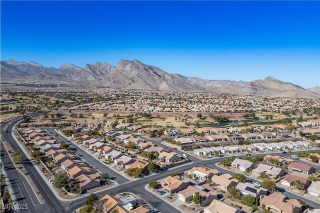 aerial view with a mountain view