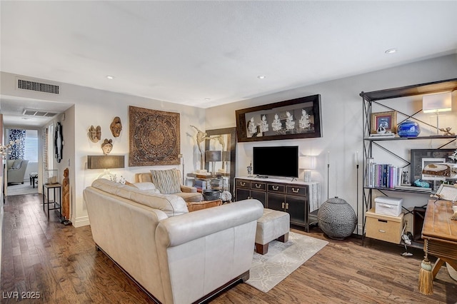 living room featuring wood-type flooring