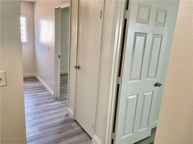 hall featuring light wood-type flooring