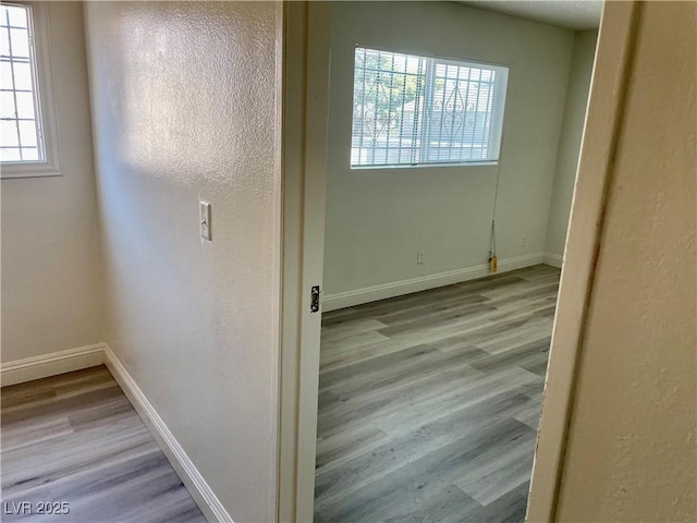 interior space with light hardwood / wood-style flooring