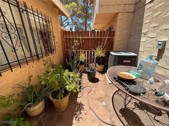 view of patio featuring central AC