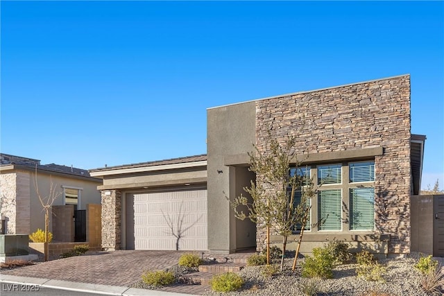 contemporary house featuring a garage