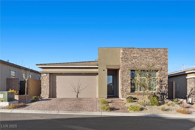 view of front of house with a garage