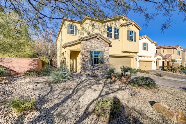 view of front of house with a garage