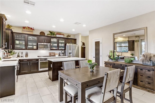 dining area with sink