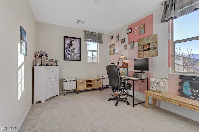 office area with carpet floors