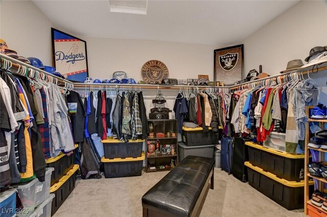 spacious closet with carpet