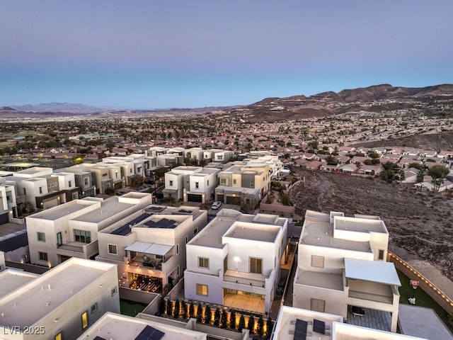 aerial view featuring a mountain view