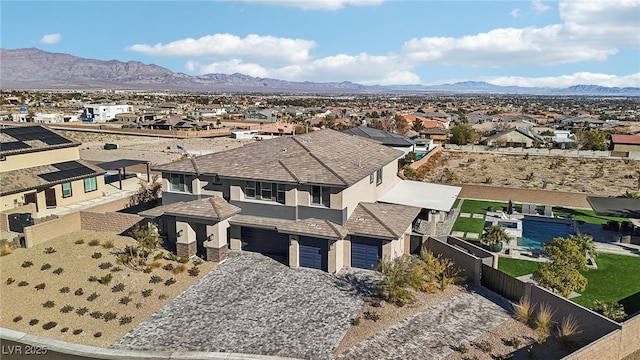 aerial view featuring a mountain view