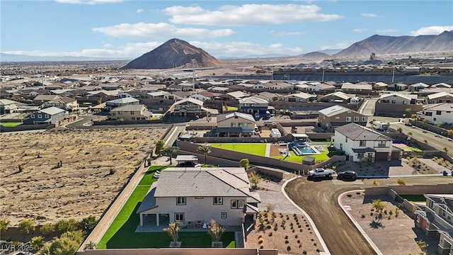 drone / aerial view with a mountain view