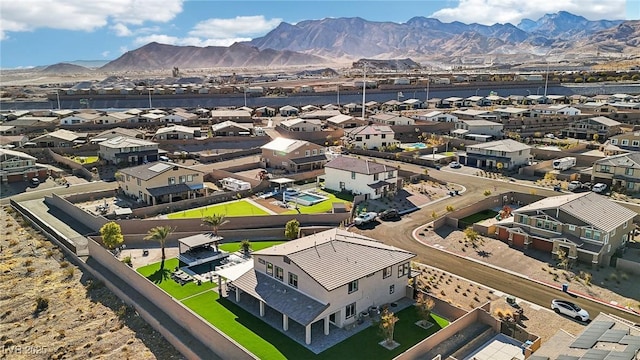 bird's eye view featuring a mountain view