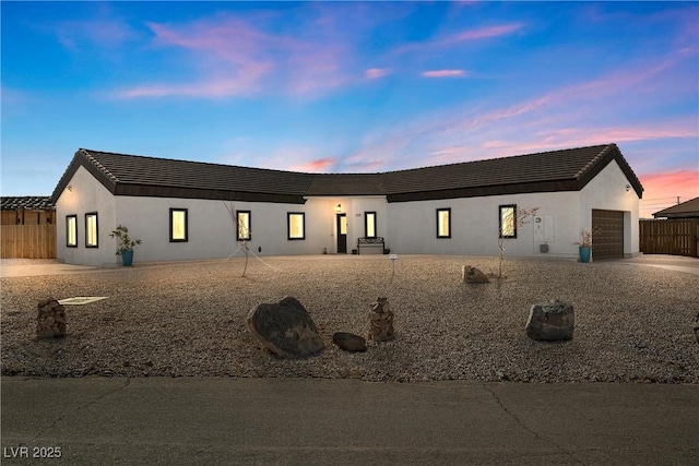 view of front of house with a garage