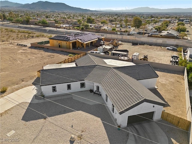 aerial view featuring a mountain view