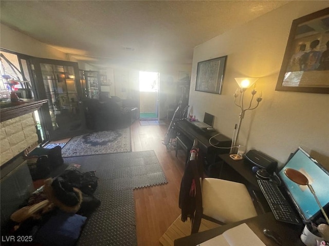 living room with wood-type flooring