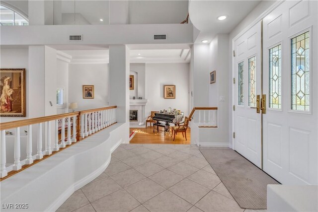 view of tiled foyer entrance