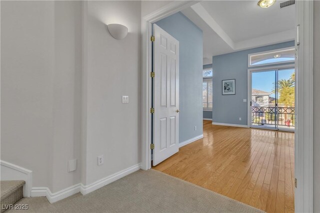 hall featuring light hardwood / wood-style floors