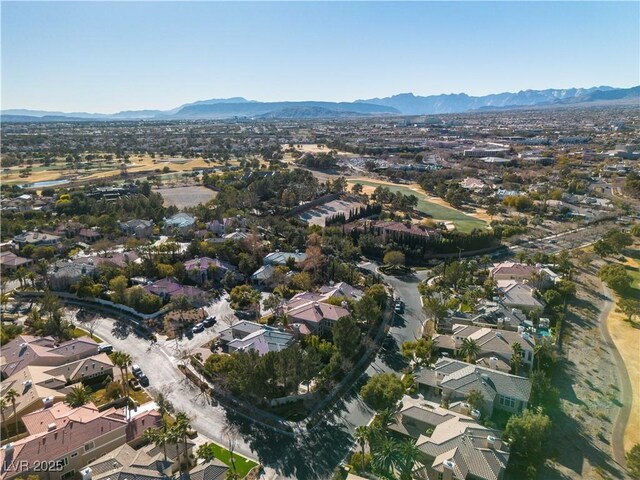 aerial view with a mountain view