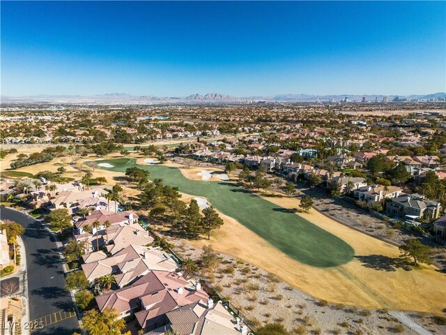 drone / aerial view with a mountain view