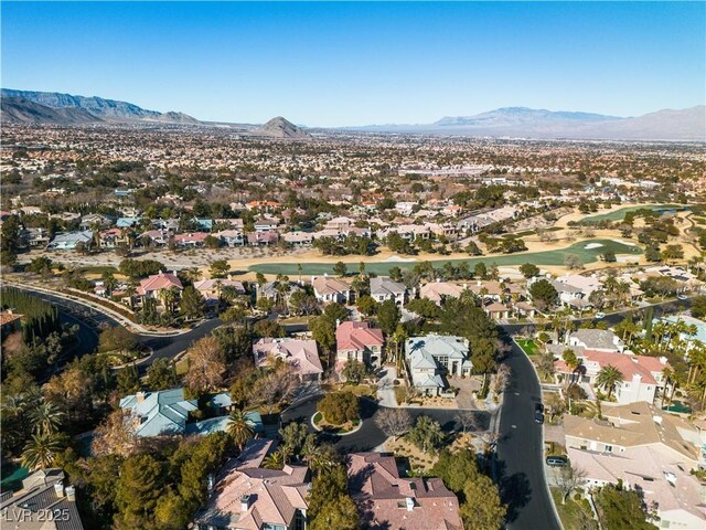 aerial view with a mountain view