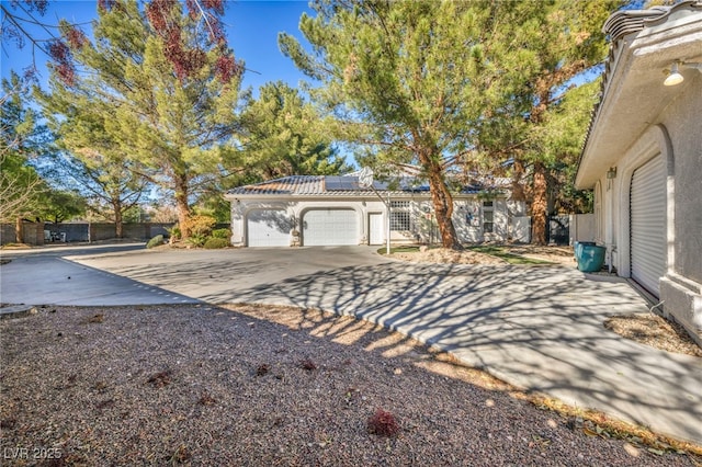 exterior space featuring a garage