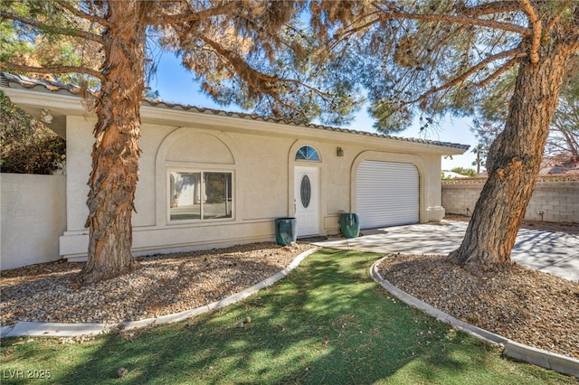 view of front of house with a garage