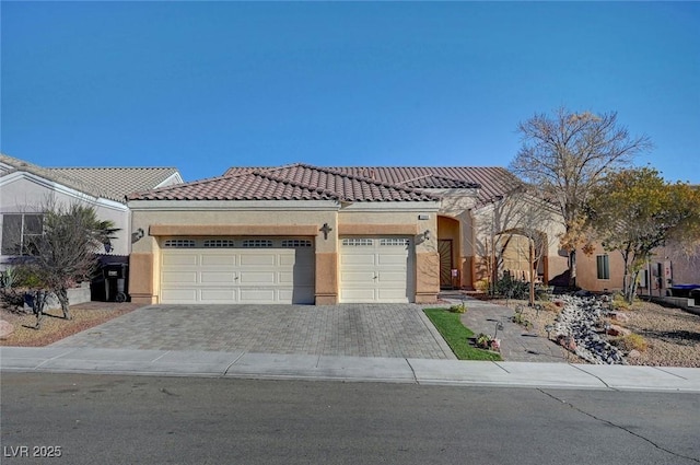 view of front of house with a garage