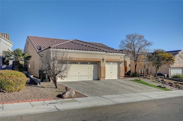 view of front of house with a garage