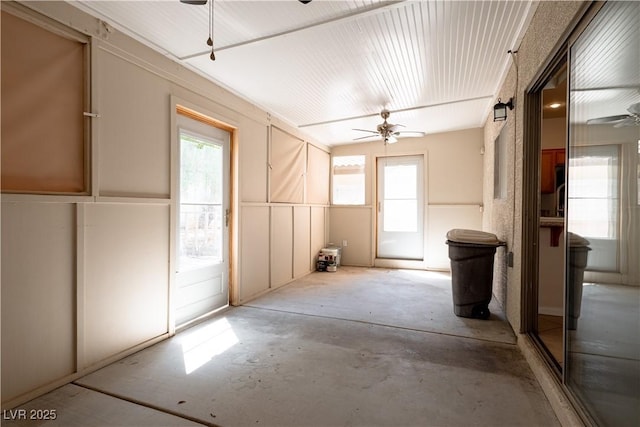 miscellaneous room featuring ceiling fan