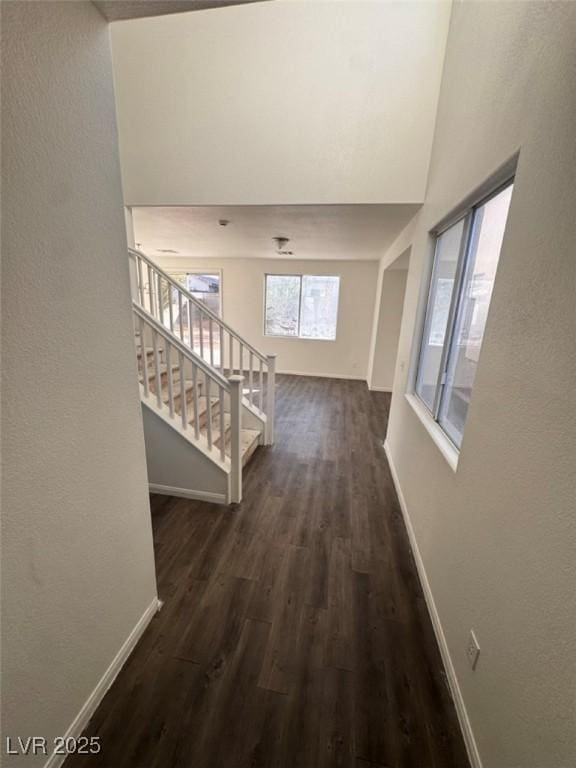 hall featuring dark hardwood / wood-style flooring