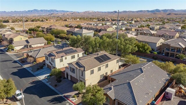 bird's eye view with a mountain view