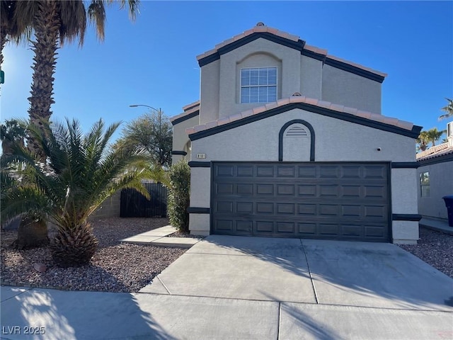 view of front of property featuring a garage