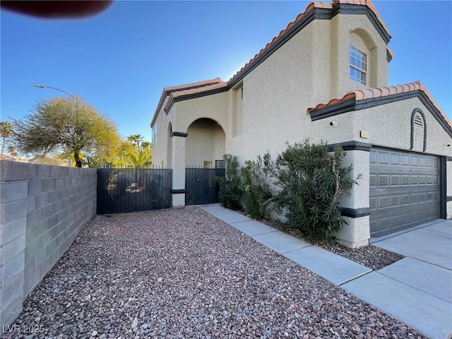 view of home's exterior featuring a garage