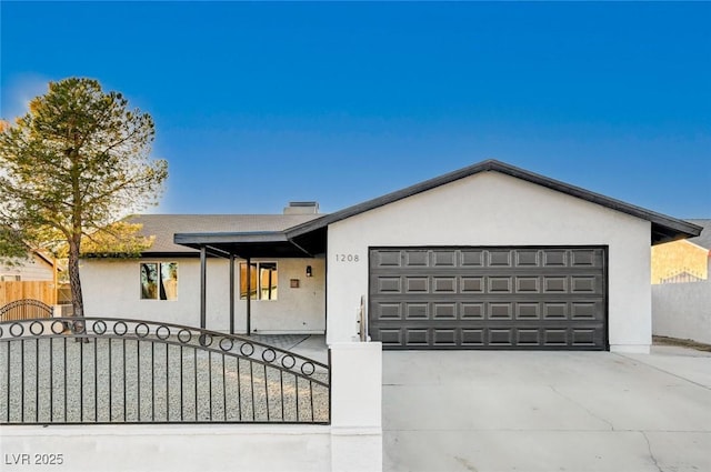 view of front facade with a garage