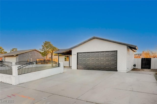 ranch-style house featuring a garage